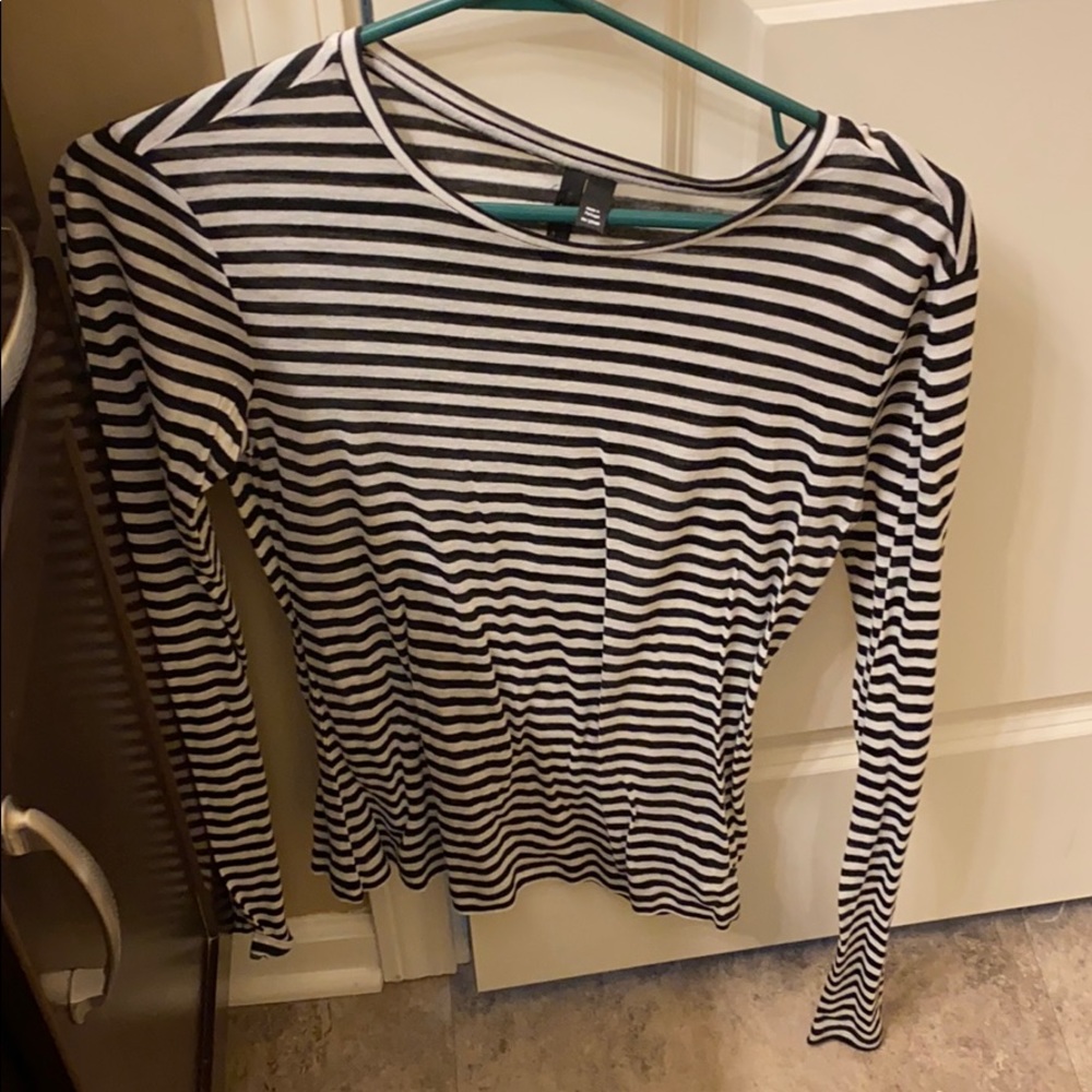 top shop black and white stripe long sleeve